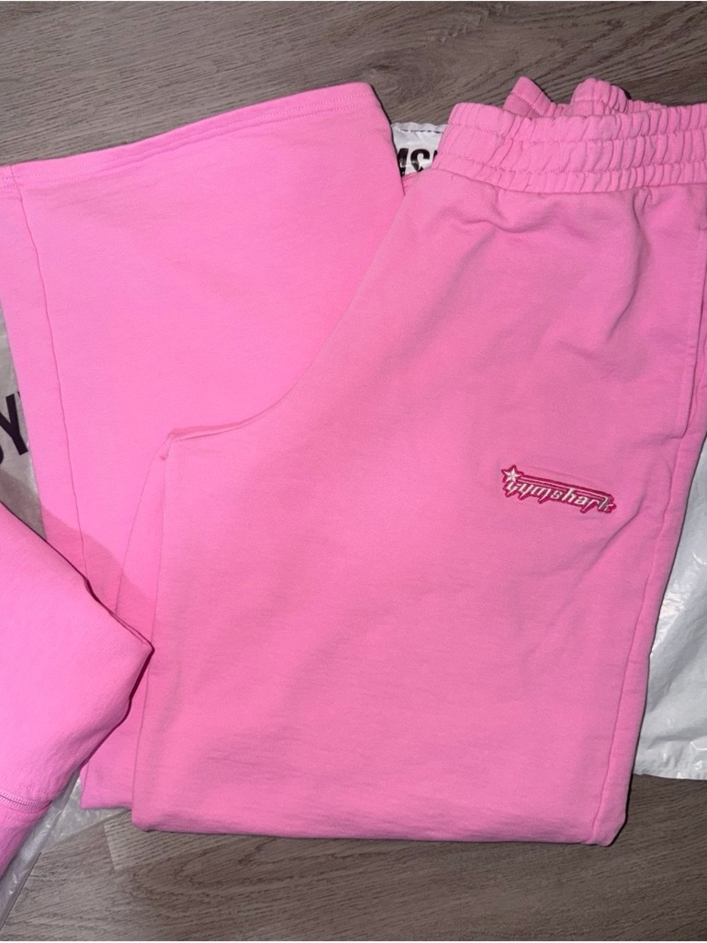 Gymshark x Bratz script embroidery wide leg pant